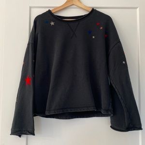 Madewell Miles(s) bell sleeve star appliqué sweatshirt